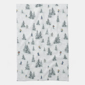 Alpineskiërs en Verborgen Yetis - Downhill Skiën Theedoek (Verticaal)