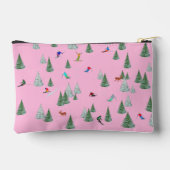 Alpineskiërs langlaufen pastelroze etui (Achterkant)