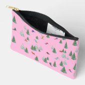 Alpineskiërs langlaufen pastelroze etui (Open)