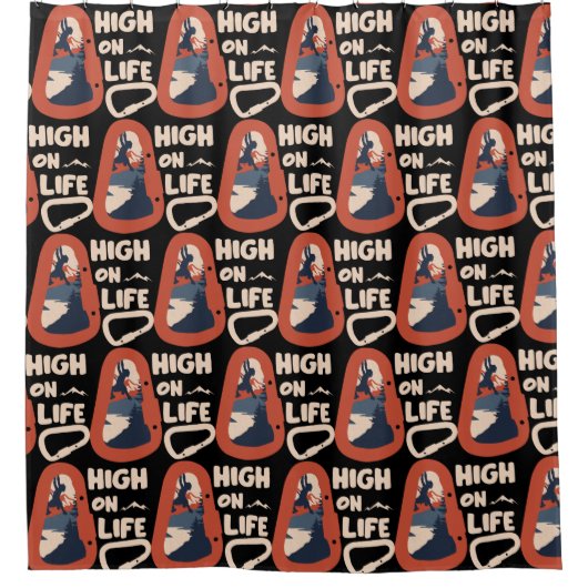 Alpinisme Bergbeklimmen hoog op leven Douchegordijn (Voorkant)