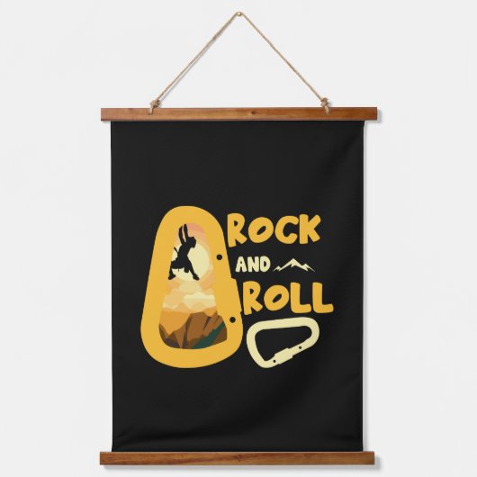 Alpinisme Bergbeklimmen hoog op leven Hangend Wandkleed (Voorkant)