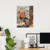 Alpinist klimt op Berg Poster (Thuiskantoor)