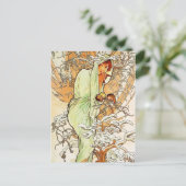 Alpohense Mucha Winter Briefkaart (Staand voorkant)