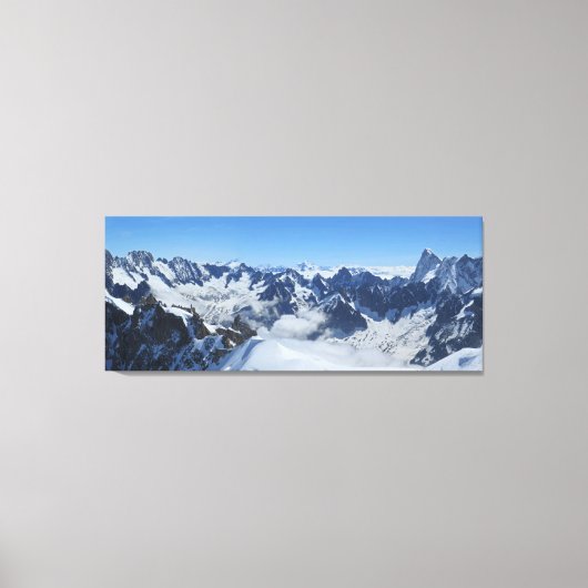Alps Chamonix Panorama Canvas Afdruk (Voorkant)