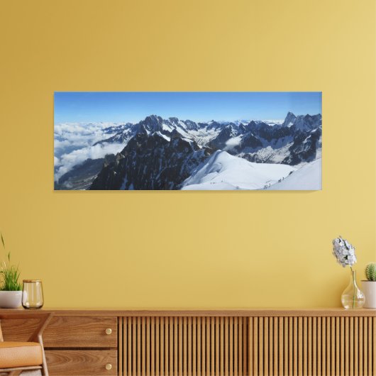 Alps Chamonix Panorama Canvas Afdruk (Insitu (Woonkamer))