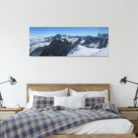 Alps Chamonix Panorama Canvas Afdruk (Insitu (Slaapkamer))