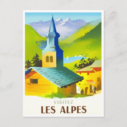 Alps France vintage Briefkaart (Voorkant)