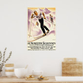 Alps Mountain Cross-country Ski Saint Moritz Poster (Keuken)