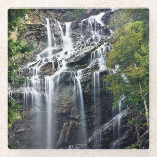 Alps Mountain Top Waterfall Glazen Onderzetter (Voorkant)