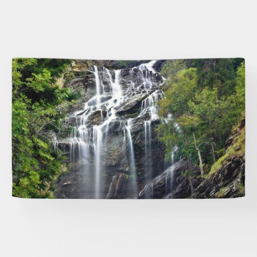 Alps Mountain Top Waterfall Spandoek (Horizontaal)