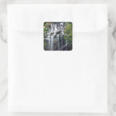 Alps Mountain Top Waterfall Vierkante Sticker (Tas)