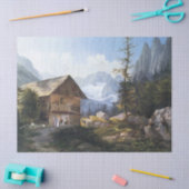 Alps Mountains Forest Trees Chateau Tissue Paper Tissuepapier (Craft)