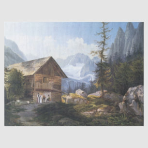 Alps Mountains Forest Trees Chateau Tissue Paper Tissuepapier