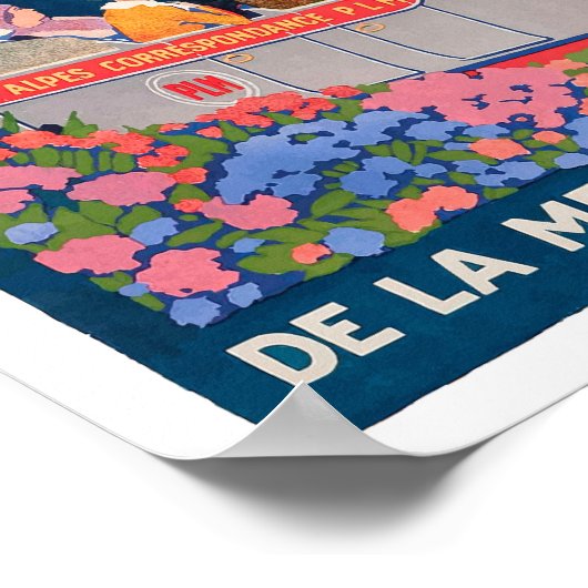 Alps route Frankrijk vintonage Poster (Hoek)