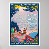 Alps route Frankrijk vintonage Poster (Voorkant)