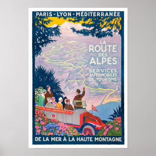 Alps route Frankrijk vintonage Poster (Voorkant)