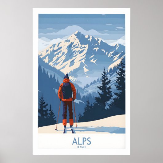 Alps Ski Print - Frankrijk 1 (Voorkant)