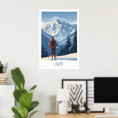 Alps Ski Print - Frankrijk 1 (Thuiskantoor)
