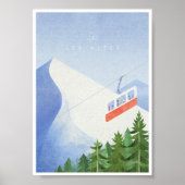 Alps  Ski Travel Poster (Voorkant)