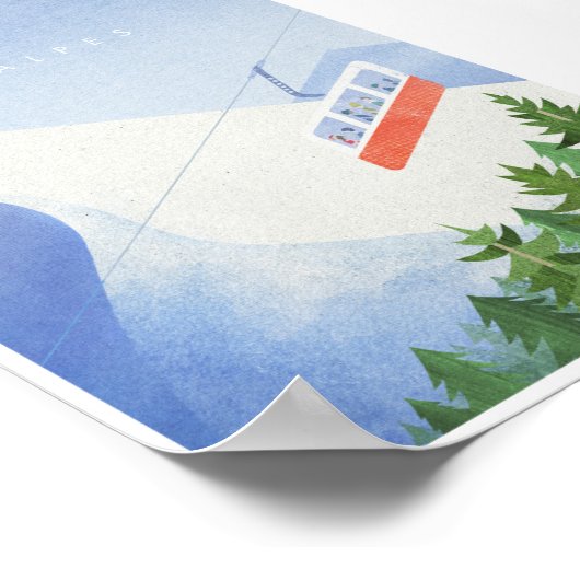 Alps  Ski Travel Poster (Hoek)