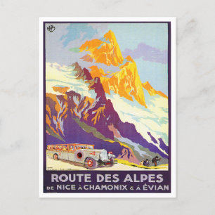 Alps Tour France vintage Briefkaart