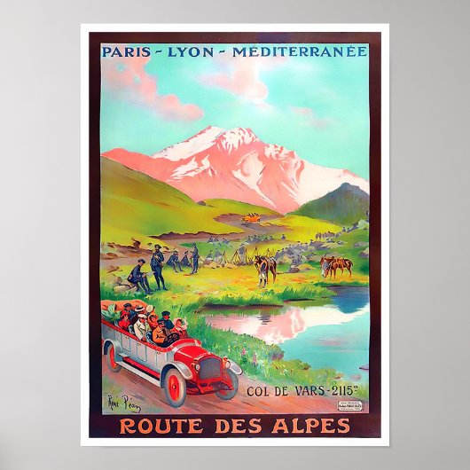 Alps Tour France vintage Poster (Voorkant)