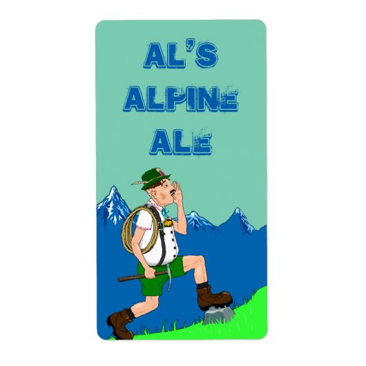 Alps Yodel Lederhosen Bier Homebrewing Fun Labels (Voorkant)