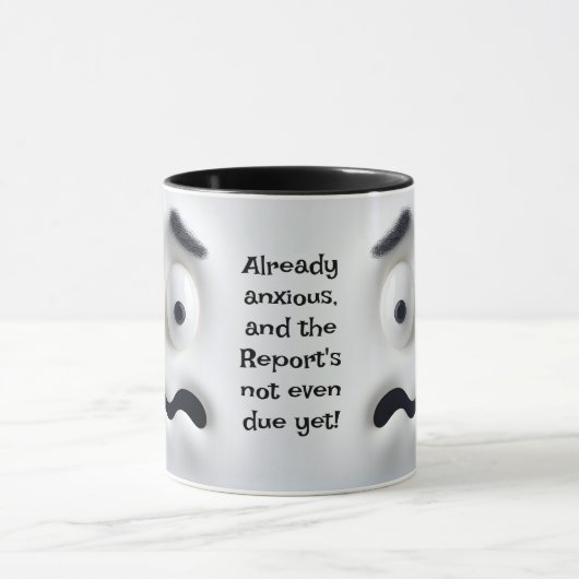 Already Anxious! Add Name Message, Expressive Face Mok (Midden)