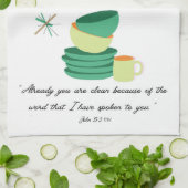 Already You Are Clean” John 15:3  Tea Towel Theedoek (Gevouwen)