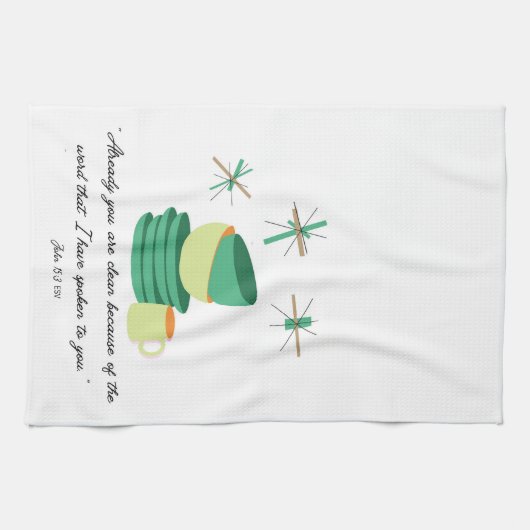 Already You Are Clean” John 15:3  Tea Towel Theedoek (Horizontaal)