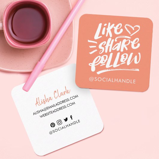 Als Aandeel volgt de Sociale Media van het Manuscr Vierkante Visitekaartje