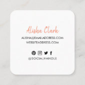 Als Aandeel volgt de Sociale Media van het Manuscr Vierkante Visitekaartje (Achterkant)