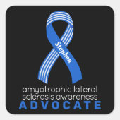 ALS Advocate Black Square Sticker (Voorkant)