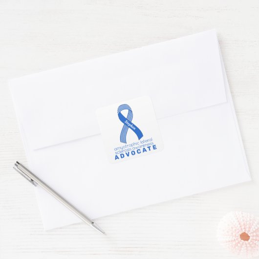 ALS Advocate White Square Sticker (Envelop)
