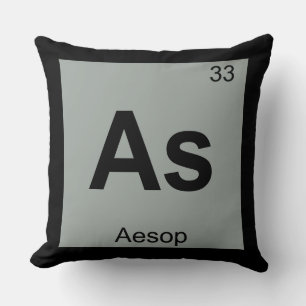 Als - Aesop Fabels Chemie Periodiek Systeem Symboo Kussen