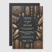 Als Afrikaanse Ghana Brown Traditionele Nigeria Br Magnetische Uitnodiging (Voorkant / Achterkant)