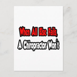 Als al het andere mislukt, zal een chiropractor da briefkaart