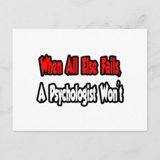 Als al het andere mislukt, zal een psycholoog het  briefkaart