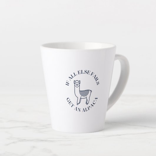 Als al het andere ontbreekt krijg een alpaca latte mok (Rechterhoek)