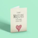 Als alleen mojitos kanker doodde in plaats van che kaart<br><div class="desc">Als alleen mojito's doodden kanker in plaats van chemo Licht humor voor je vriend gaan door de proeven van chemo die houdt van mojito's! Rood hart met zwarte typografie</div>