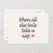 "Als alles mislukt, neem dan een nap"-citaat en -h Briefkaart (Voorkant / Achterkant)