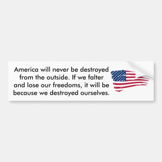Als Amerika zou moeten dalen Bumpersticker (Voorkant)