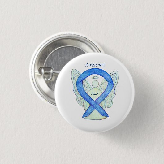 ALS Angel Awareness Ribbon Custom Art Pin Ronde Button 3,2 Cm (Voorkant /achterkant)