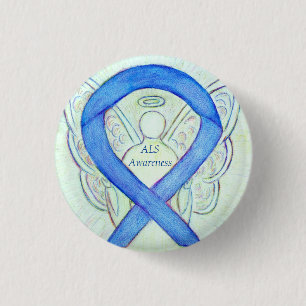 ALS Angel Awareness Ribbon Custom Art Pin Ronde Button 3,2 Cm