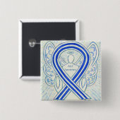 ALS Angel Awareness Ribbon Custom Art Pin Vierkante Button 5,1 Cm (Voorkant /achterkant)