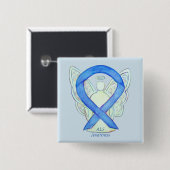 ALS Angel Awareness Ribbon Custom Art Pin Vierkante Button 5,1 Cm (Voorkant /achterkant)