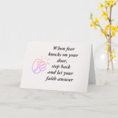 Als angst klopt laat geloof antwoorden  lege kaart (Gele Bloem)