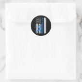 ALS Awareness Blue Ribbon Amerikaanse vlag Ronde Sticker (Tas)