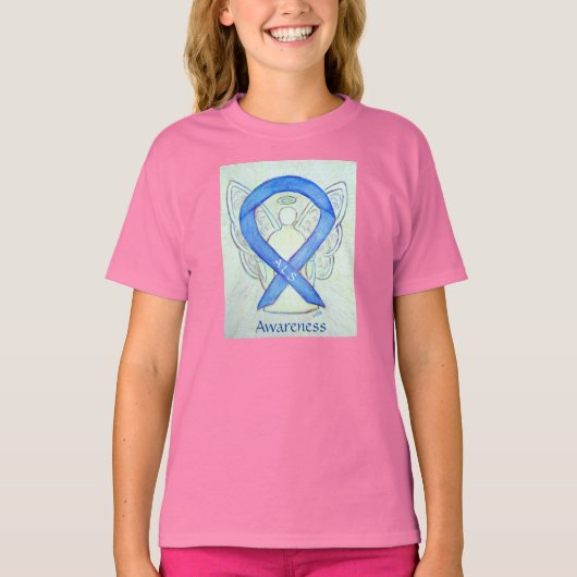 ALS Awareness Blue Ribbon Angel Custom Shirt (Voorkant)