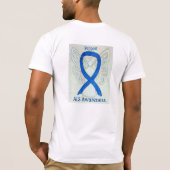 ALS Awareness Blue Ribbon Angel T-Shirt Apparel (Achterkant)
